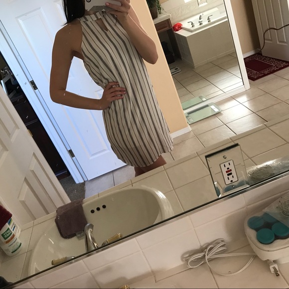 Nordstrom Dresses & Skirts - White dress with navy stripes